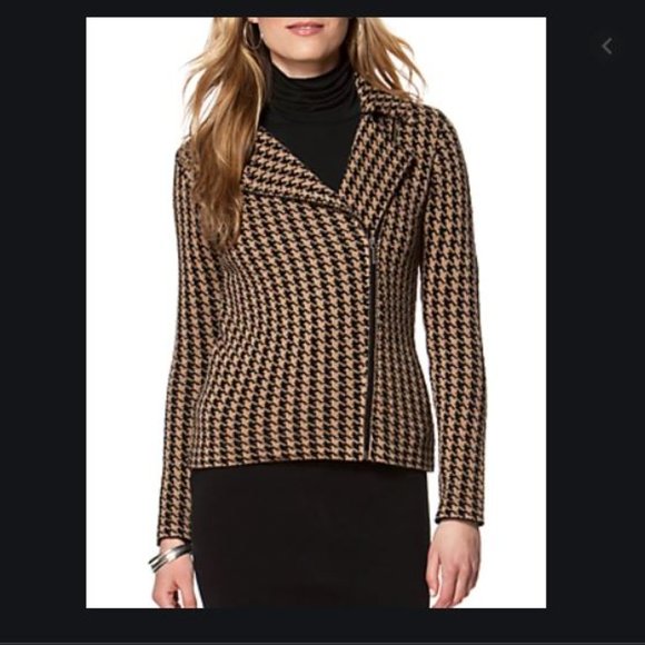 Chaps Jackets & Blazers - Chaps Houndstooth Sweater Jacket